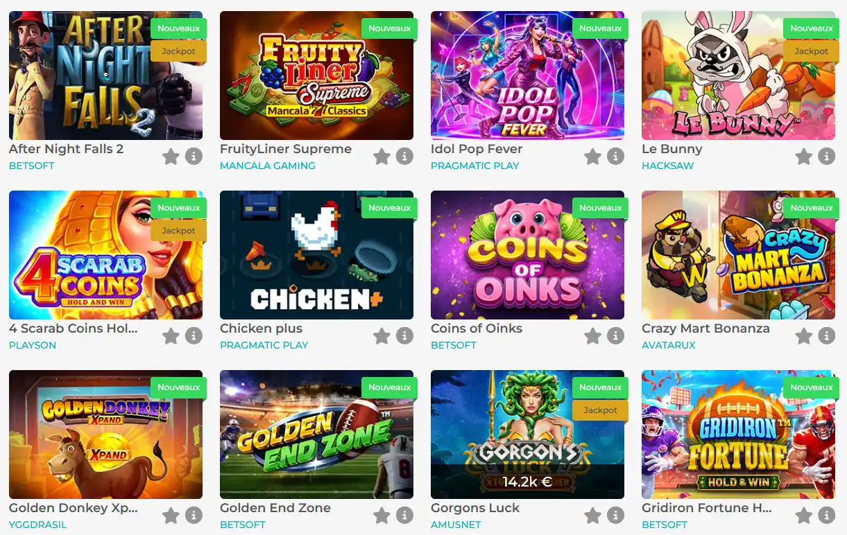Catalogue machines à sous Merlin Casino jeux populaires